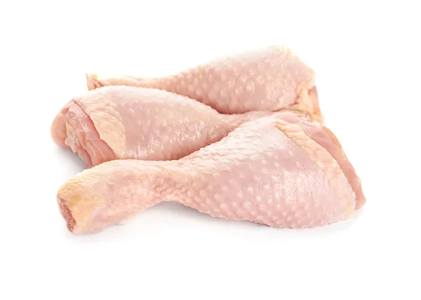 Ωμά Πόδια Κοτόπουλου Λευκό Φόντο — Φωτογραφία Αρχείου