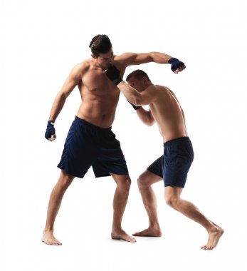 Çekici genç boksörler mücadele 