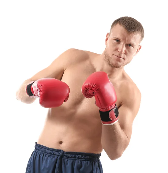 Atractivo joven boxeador — Foto de Stock