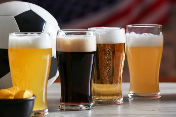 Glasses with different sorts of beer — Stock Photo, Image