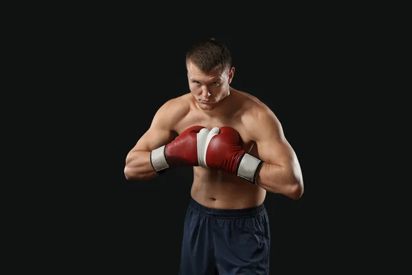Vonzó fiatal bokszoló — Stock Fotó