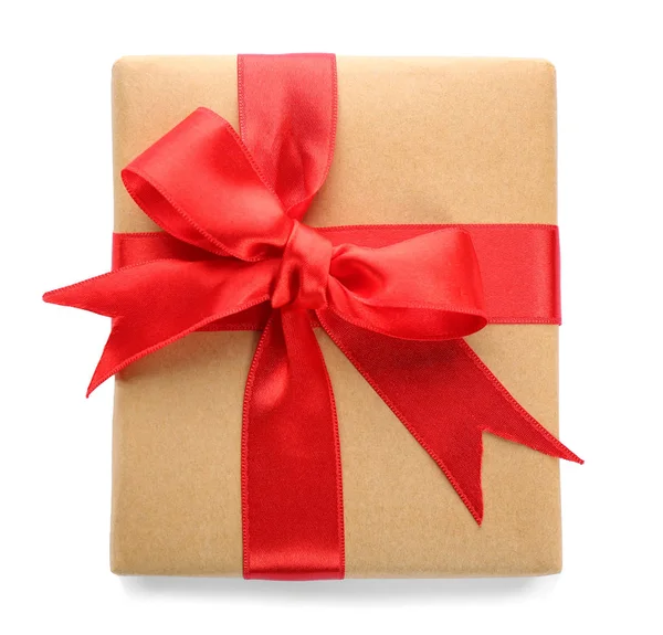 Parcel Gift Box White Background — Stock Photo, Image
