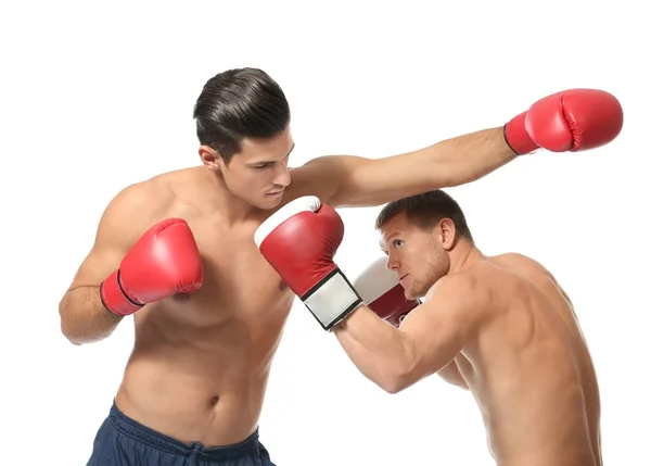 Atractivos boxeadores jóvenes luchando — Foto de Stock