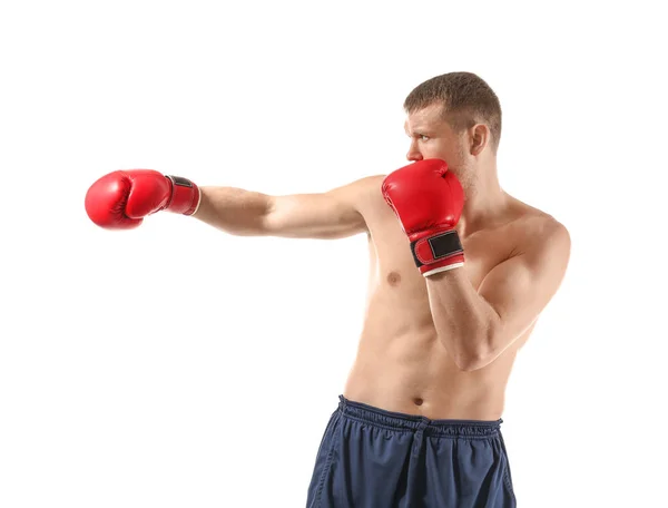 Vonzó fiatal bokszoló — Stock Fotó