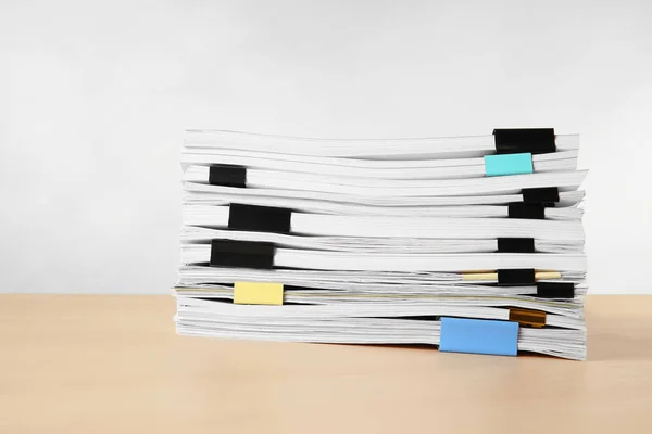 Stack Documents Table Light Background — Stock Photo, Image