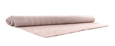 Beyaz arka plan üzerinde ışık halı haddelenmiş