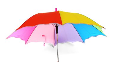 Gökkuşağı şemsiyesi beyaz arkaplanda izole