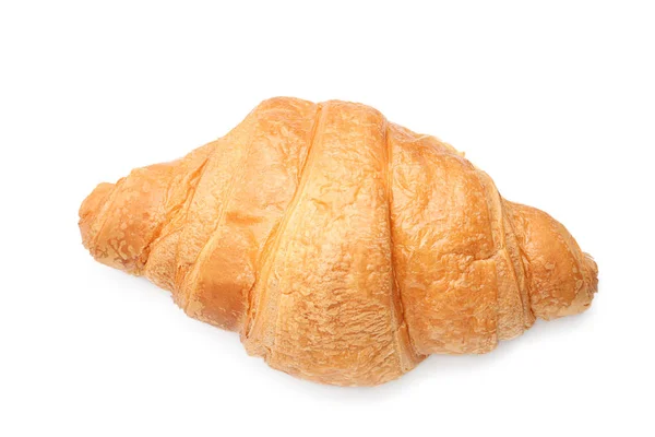 Delicioso Croissant Fresco Sobre Fondo Blanco — Foto de Stock