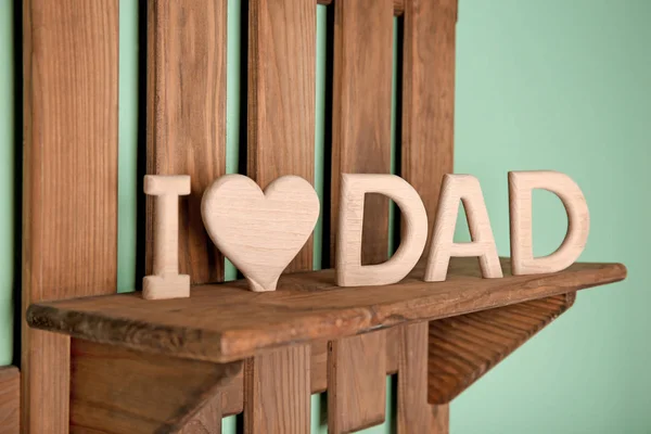 Frase Amo Papà Fatta Lettere Legno Come Saluto Festa Del — Foto Stock