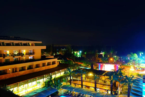 Malebný Výhled Tropické Resort Noci — Stock fotografie