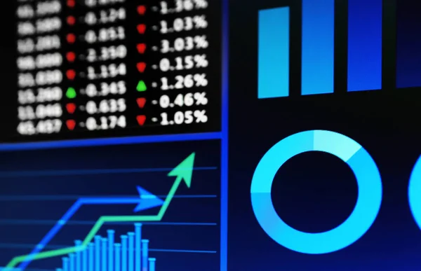 Monitor Stock Exchange Data Closeup — Stock Photo, Image