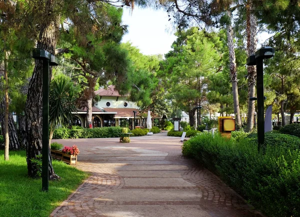 Bela vista da calçada no parque — Fotografia de Stock