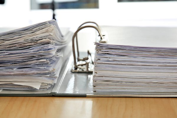 Папка с документами на стол, бизнес и бухгалтерский учет концепции
 