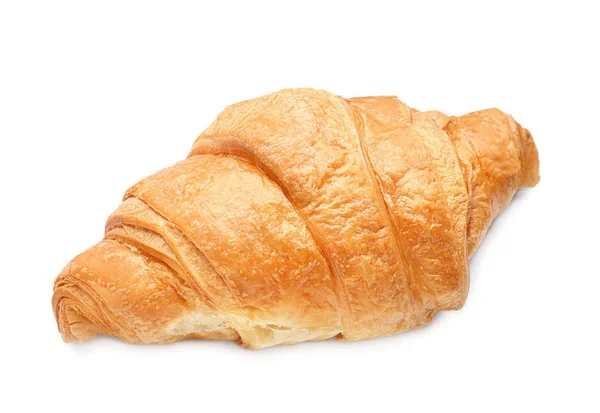 Delizioso Croissant Fresco Sfondo Bianco — Foto Stock