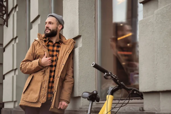 Aantrekkelijke Jonge Hipster Stad Straat — Stockfoto