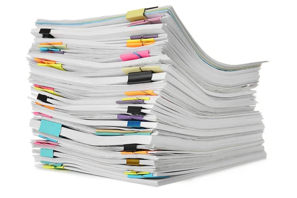 Stack Business Documents White Background — Stock Photo, Image