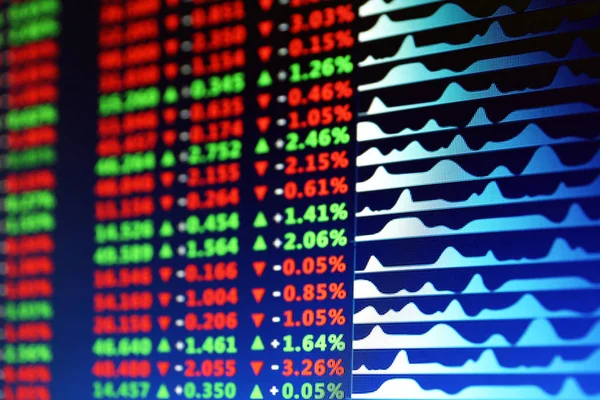 Monitor Stock Exchange Data Closeup — Stock Photo, Image