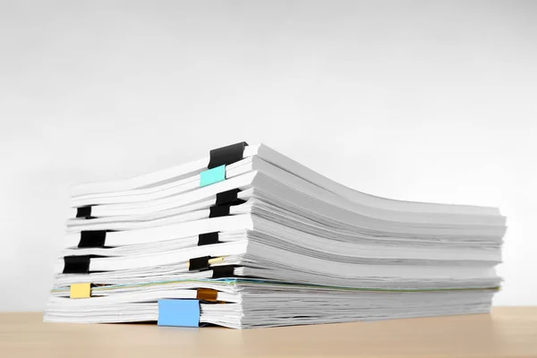 Stack Documents Table Light Background — Stock Photo, Image