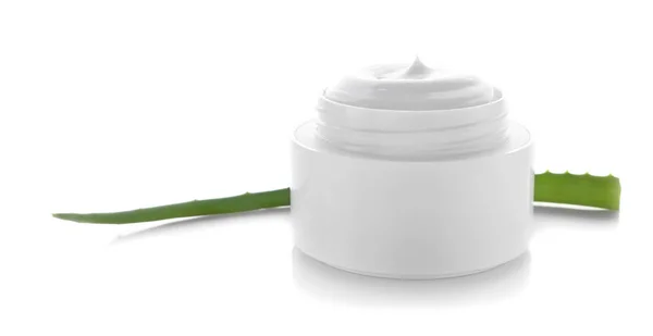 Body cream with extract of Aloe vera on white background — Stock Photo, Image