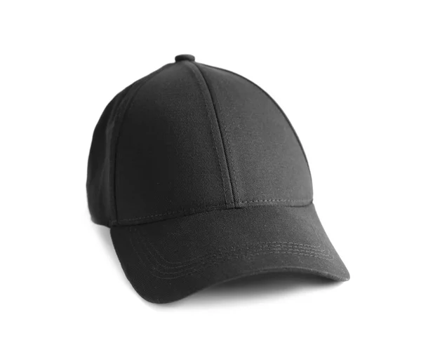 Casquette Noire Sur Fond Blanc Maquette Pour Design — Photo