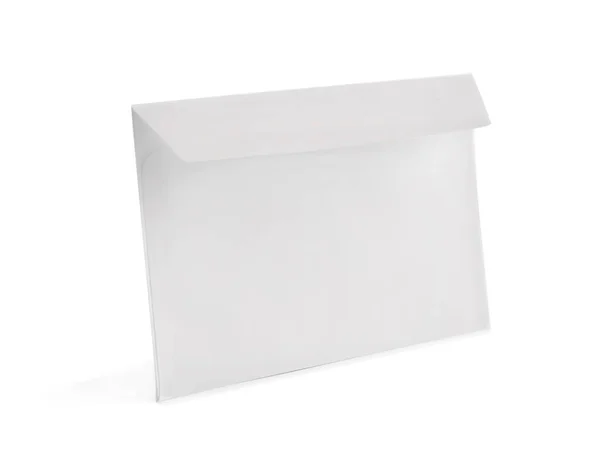 Papieren Envelop Witte Achtergrond Mockup Voor Ontwerp — Stockfoto
