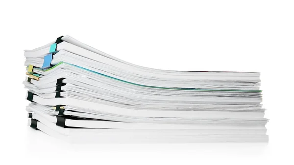 Montón de documentos sobre fondo blanco — Foto de Stock