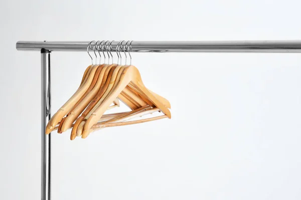 Wardrobe stand with hangers — Stock Photo, Image