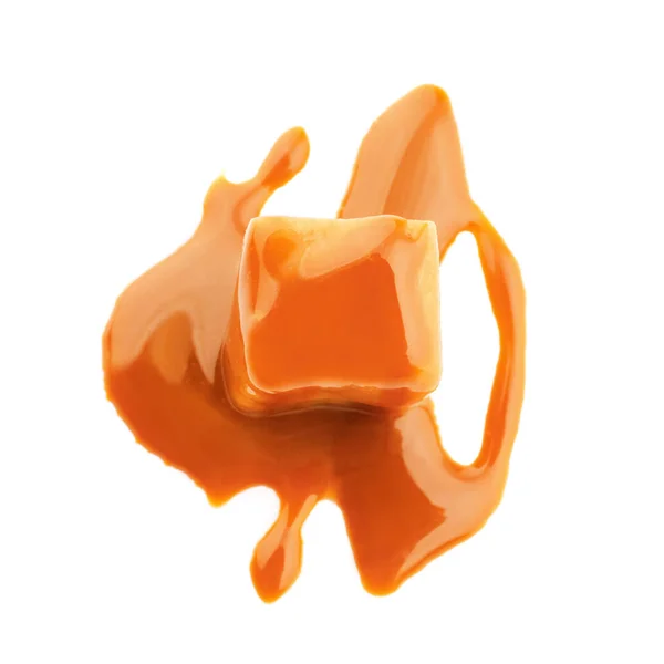Delicious candy with caramel sauce — Stock Photo, Image
