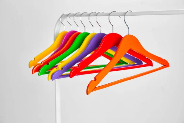 Wardrobe stand with hangers — Stock Photo, Image