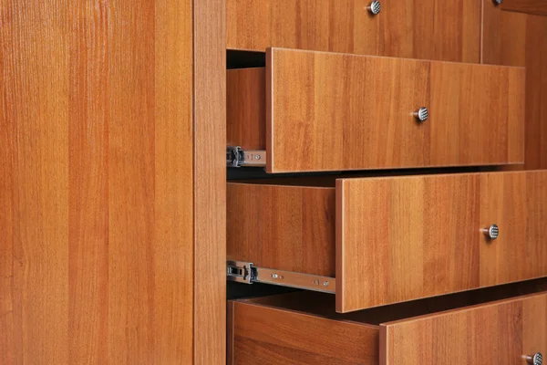 Beautiful wardrobe with drawers, closeup — Stock Photo, Image