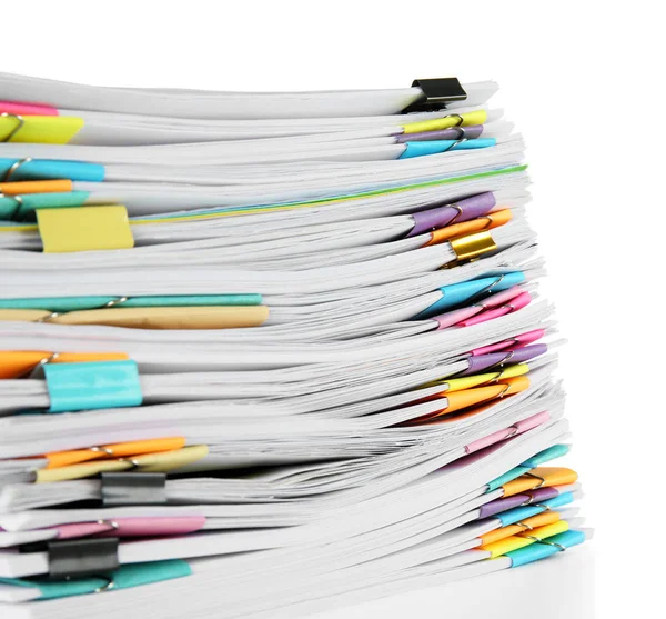 Stack of documents on white background — Stock Photo, Image