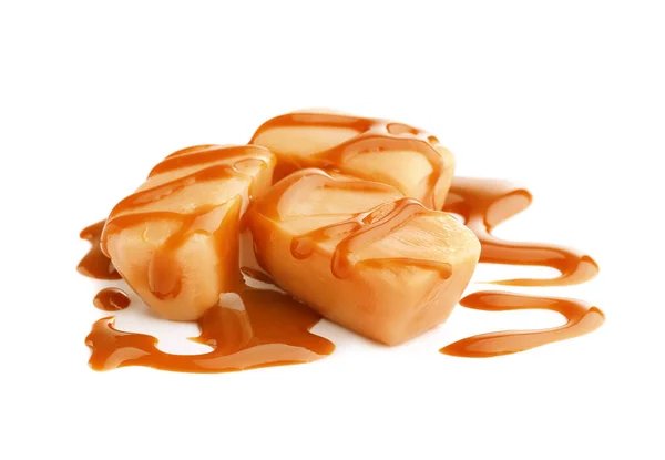 Délicieux bonbons à la sauce caramel — Photo