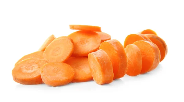 Cut carrot on white — Stock Photo, Image