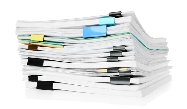 Stack of documents on white background — Stock Photo, Image