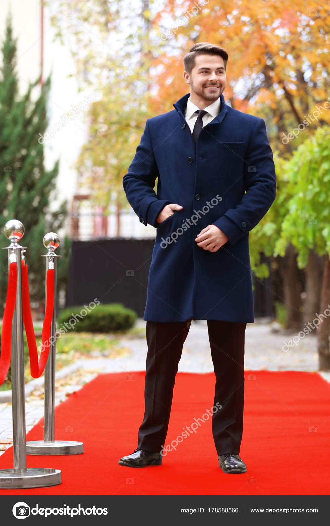 black suit red carpet