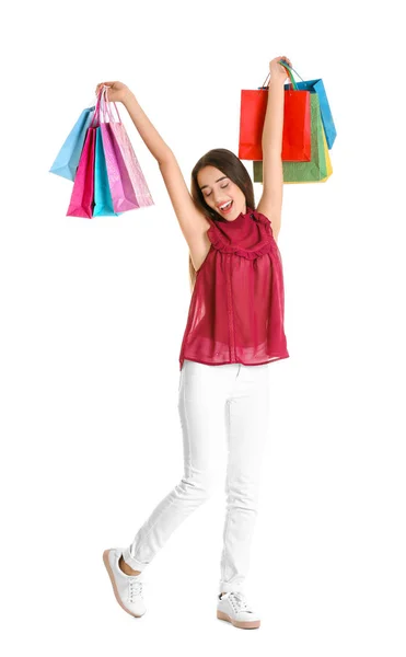 Young woman with shopping bags — Stock Photo, Image