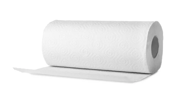 Рулон бумажных полотенец на белом фоне — стоковое фото