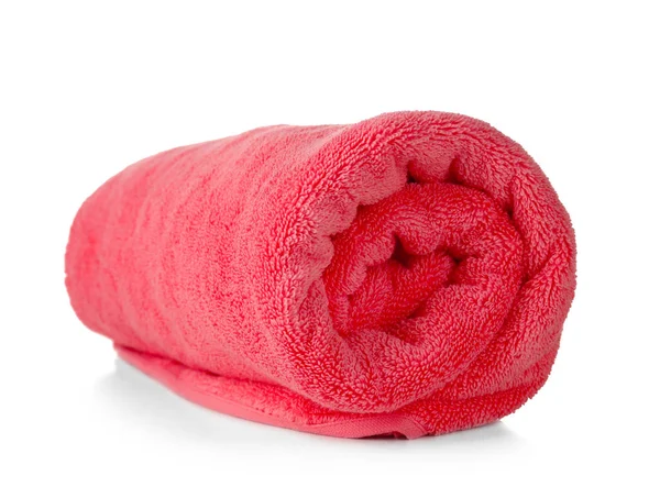 Asciugamano in spugna laminato su sfondo bianco — Foto Stock