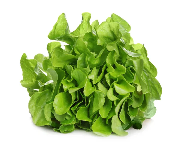 Stelletje frisse groene salade op witte achtergrond — Stockfoto