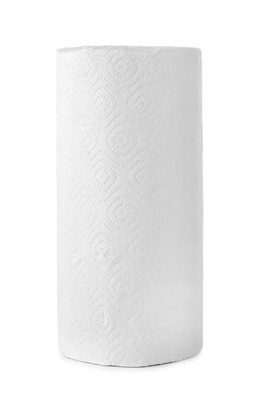 Rouleau de serviettes en papier sur fond blanc — Photo