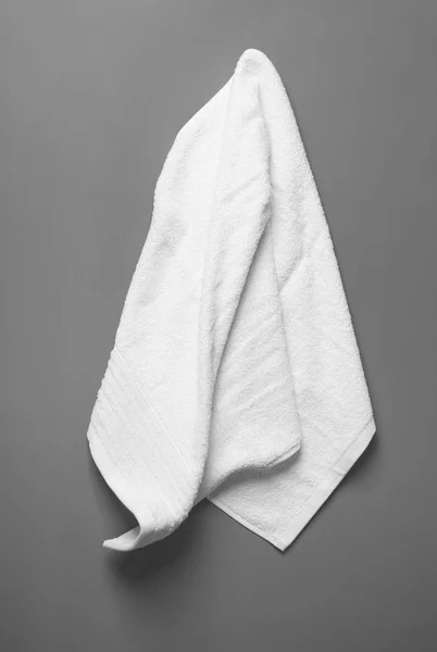 Soft terry towel on grey background — Stock Photo, Image