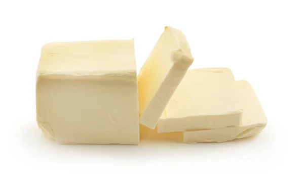 Savoureux beurre frais sur fond blanc — Photo