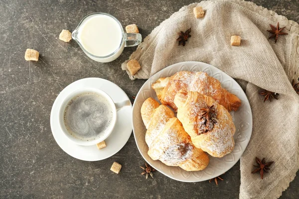 Composition with tasty croissants — Stock Photo, Image