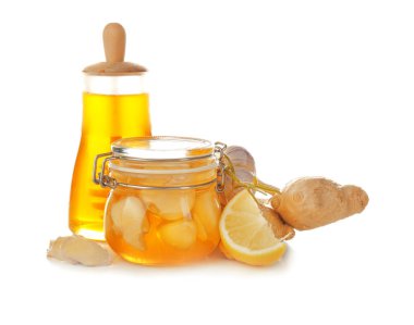 Bal ve sarımsak ile kompozisyon 