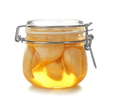 Cam Kavanoz bal ve sarımsak ile 