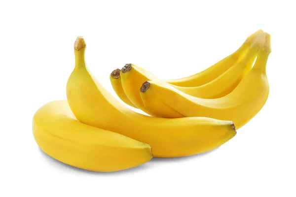Rijp Bananen Witte Achtergrond — Stockfoto