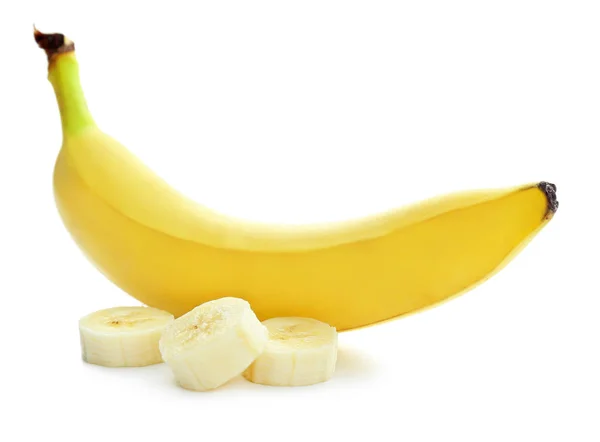 Tasty ripe banana on white background — Stock Photo, Image