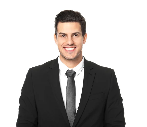 Man in formal suit on white background — Stock Photo, Image