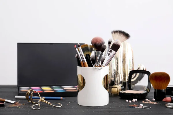 Artículos Maquillaje Mesa Conjunto Artista Visage Profesional — Foto de Stock