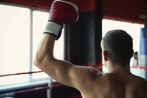 Joven Ring Boxeo Primer Plano — Foto de Stock